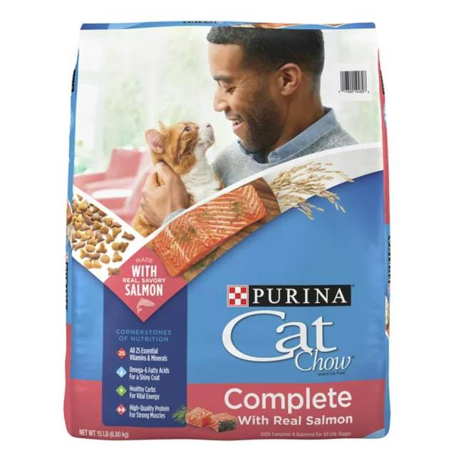 Purina Cat Chow High Protein Dry Cat Food, 15 lbs. (Salmon)