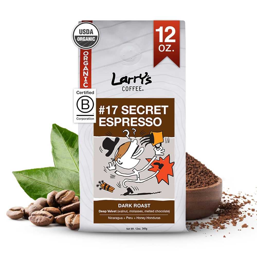 Larry's Organic Espresso Coffee Beans, 12 oz.