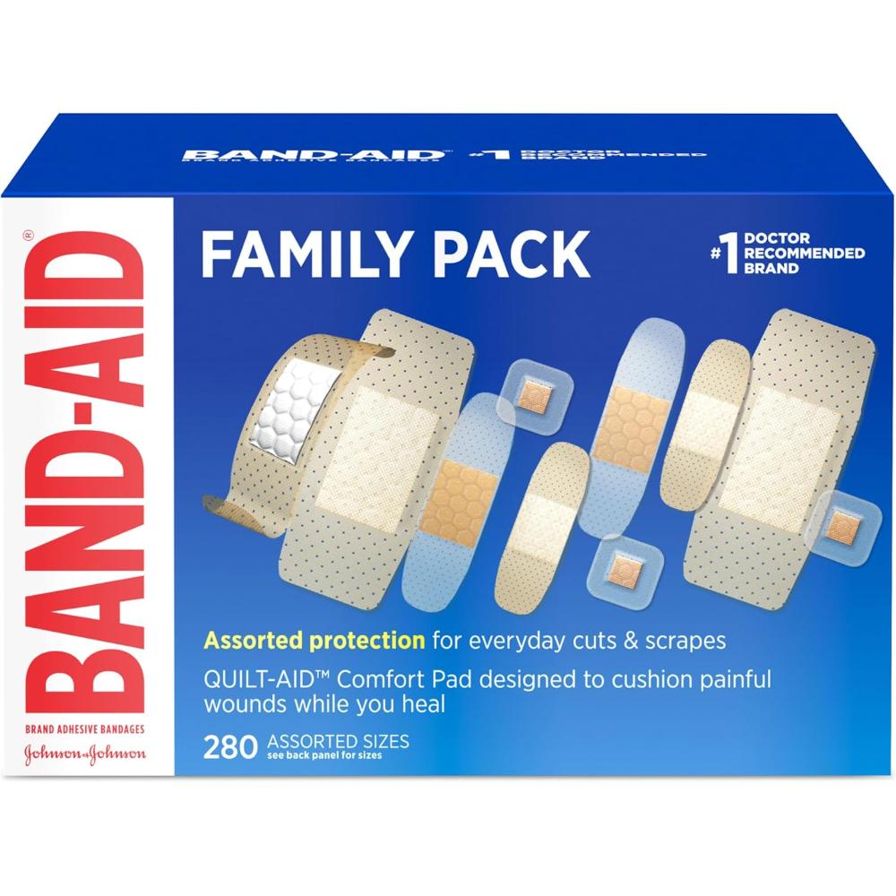  Prime: 280-Pack Band-Aid Adhesive Bandages Family Pack (Assorted Sizes)