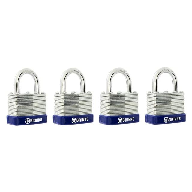 4-Pack Brinks Laminated Steel 40mm Keyed Padlock w/ 7/8" Shackle