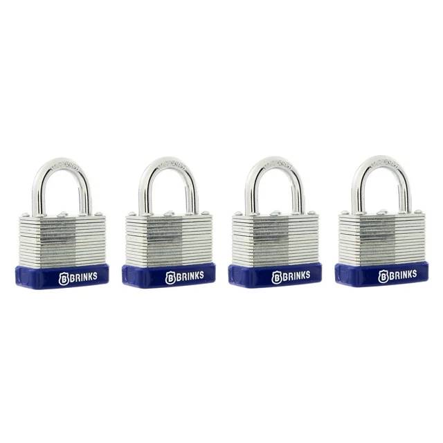 4-Pack Brinks Laminated Steel 40mm Keyed Padlock w/ 7/8" Shackle