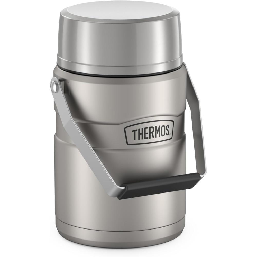 THERMOS Stainless King Vacuum-Insulated Food Jar w/ 2 Storage Container Inserts, 47 oz.