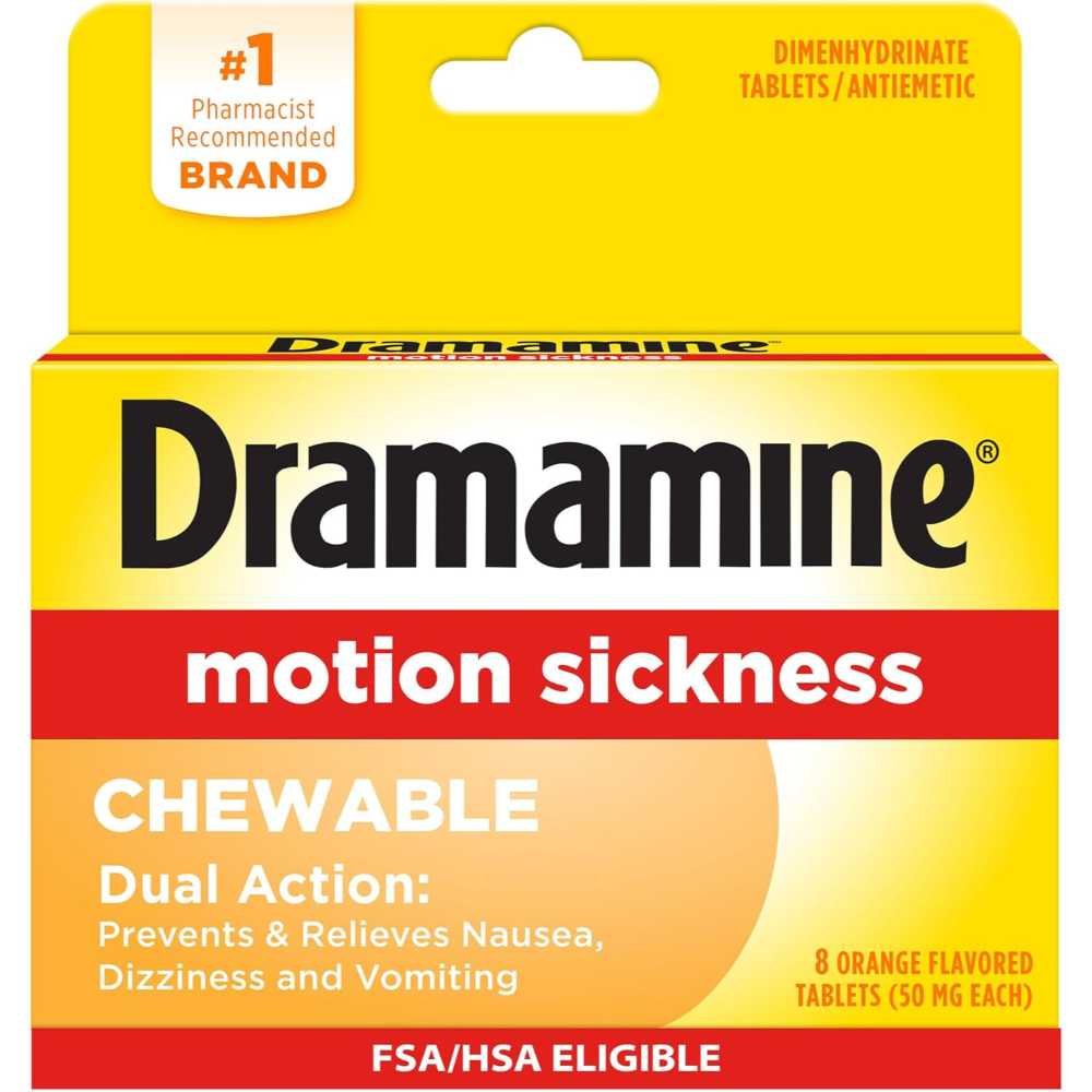 8-Pack Dramamine Chewable Motion Sickness Relief