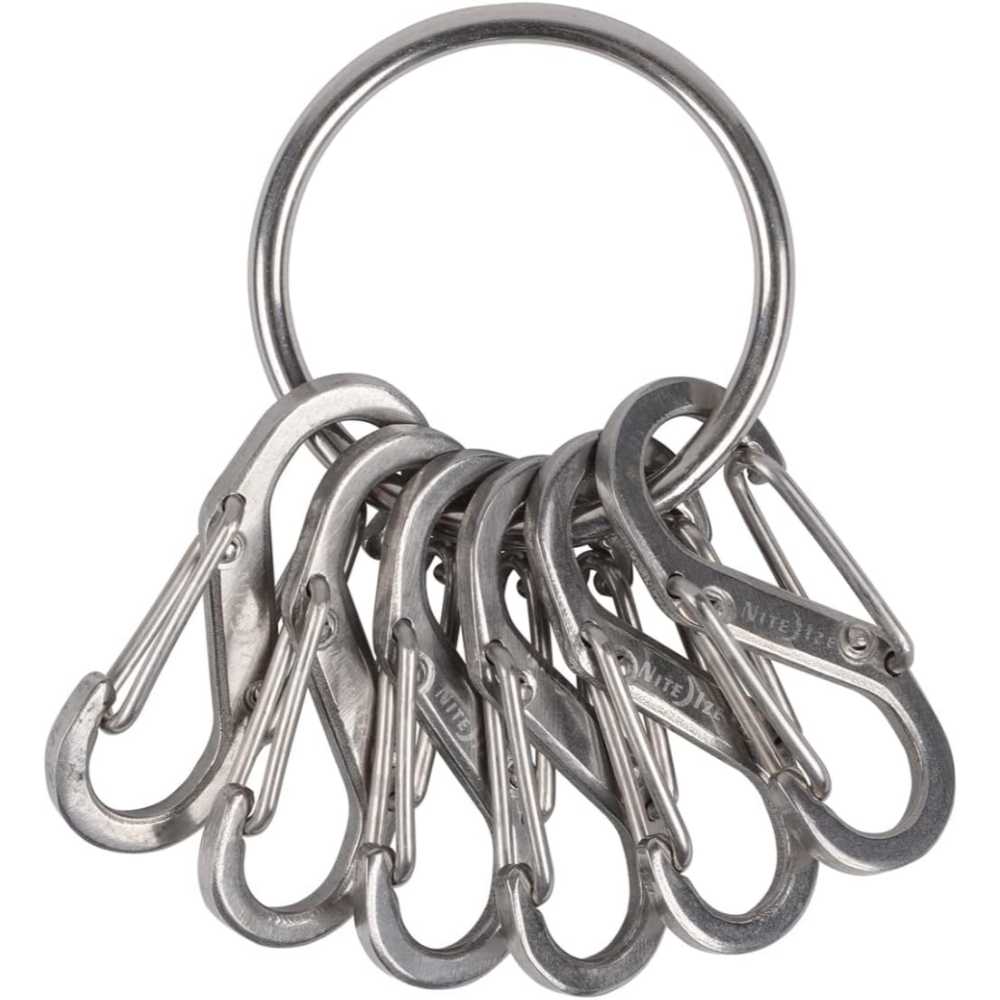 Nite Ize Key Ring w/ 6x Stainless Steel Key-Holding S-Biners