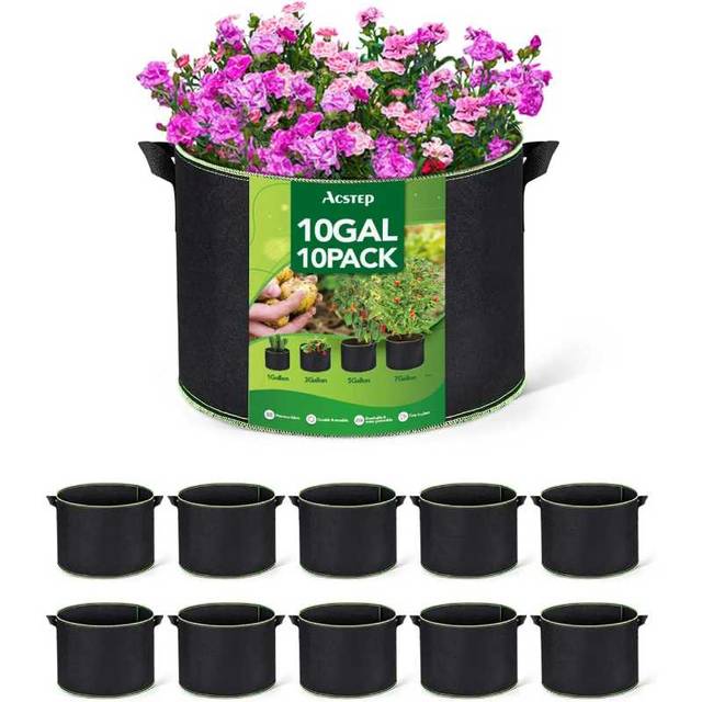 10-Pack ACSTEP 10-Gallon Fabric Grow Bags