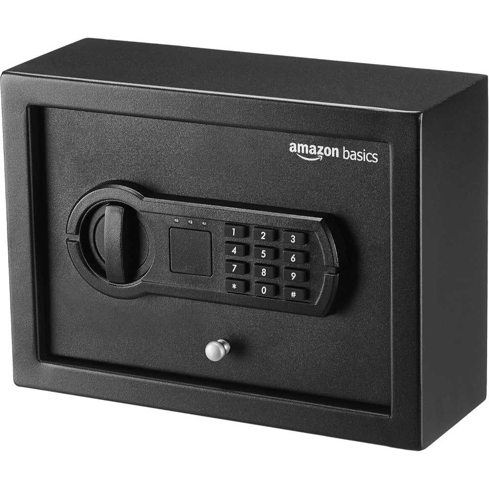 Amazon Basics Small Slim Desk Drawer Safe (0.1 cu. ft.)