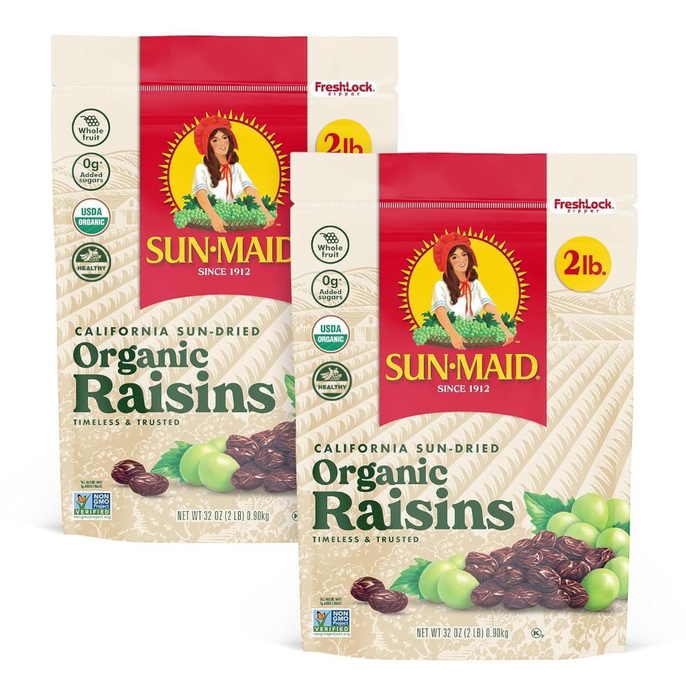 2-Pack Sun-Maid Organic California Sun-Dried Raisins, 32 oz.