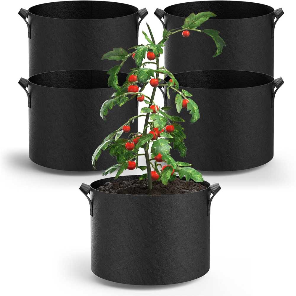 5-Pack Porolir 5-Gallon Fabric Grow Bags