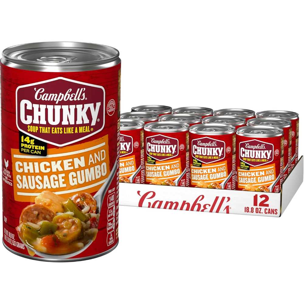 12-Pack Campbell’s Chunky Chicken & Sausage Gumbo, 18.8 oz.