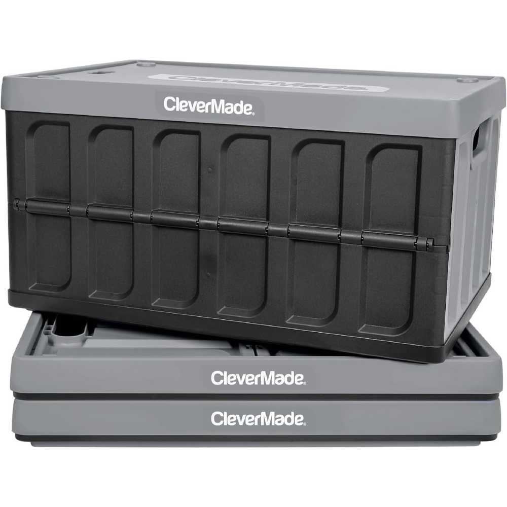3-Pack CleverMade 62L Collapsible Storage Bins w/ Lids