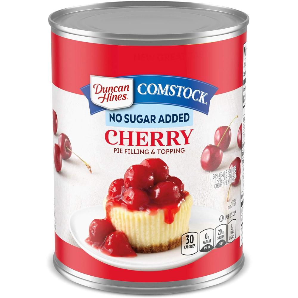 12-Pack Duncan Hines Comstock Cherry Pie Filling & Topping, 20 oz. (No Sugar Added)