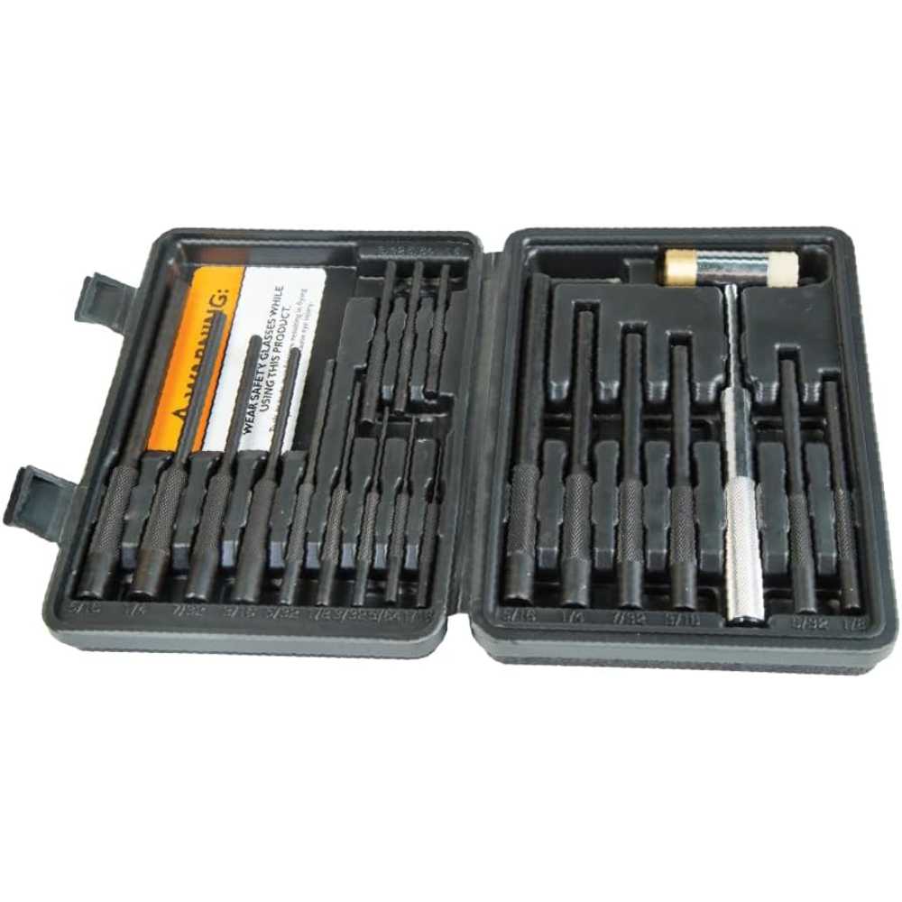 Wheeler Master Roll Pin Punch Set w/ Dual Sided Hammer for Gunsmithing