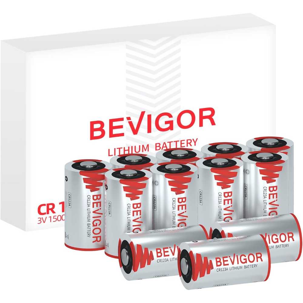 12-Pack Bevigor CR123A Lithium Batteries
