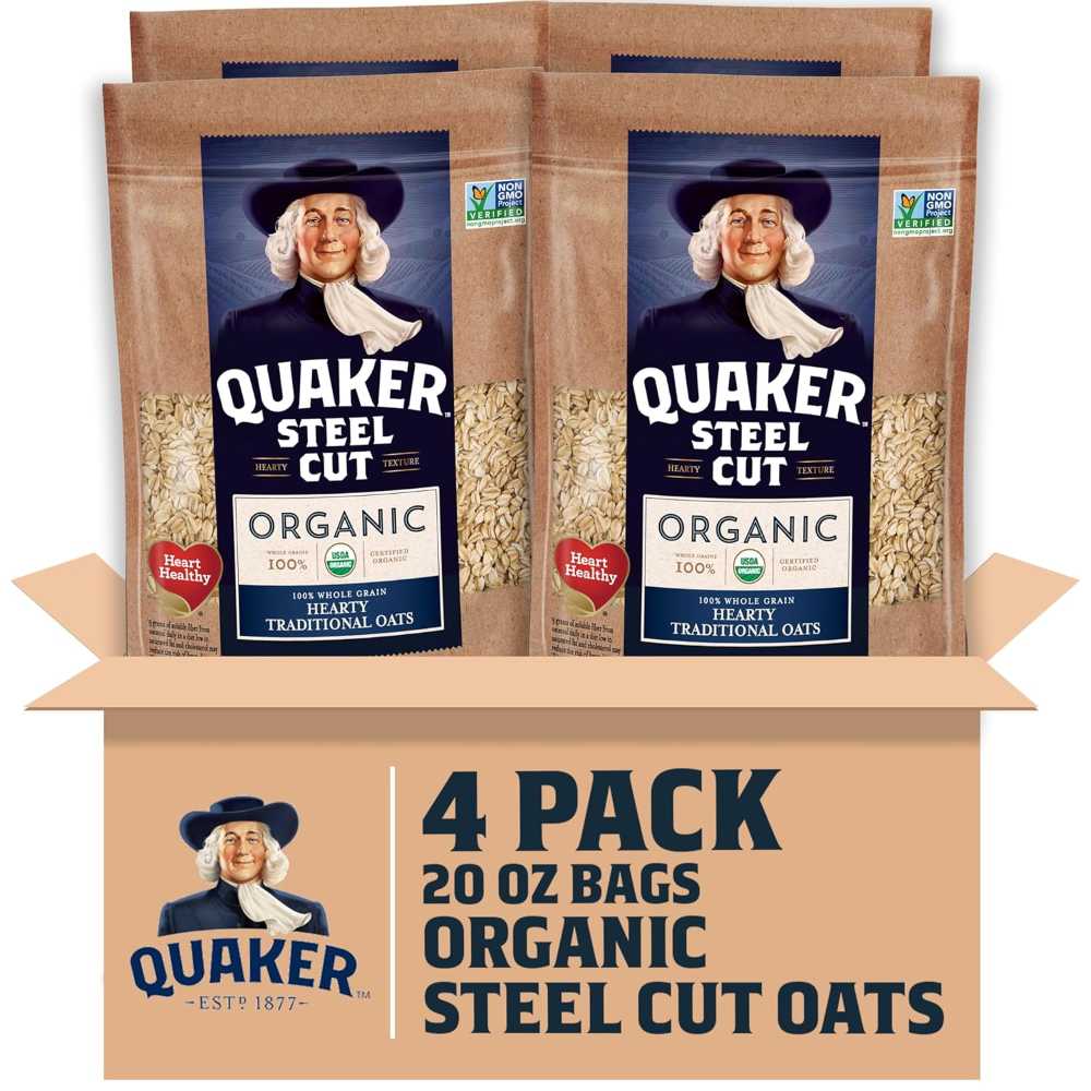 4-Pack Quaker Organic Steel Cut Oats, 20 oz.