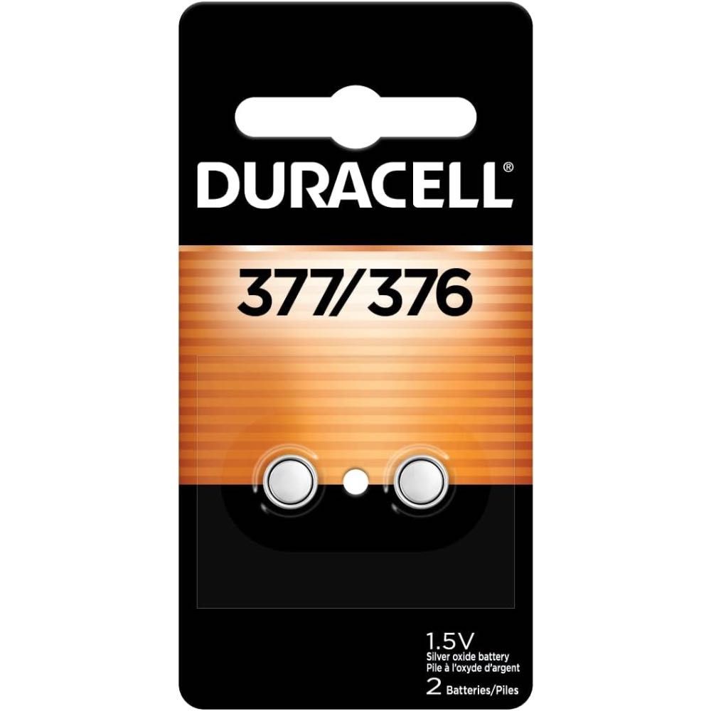2-Pack Duracell 376/377 Silver Oxide Button Battery