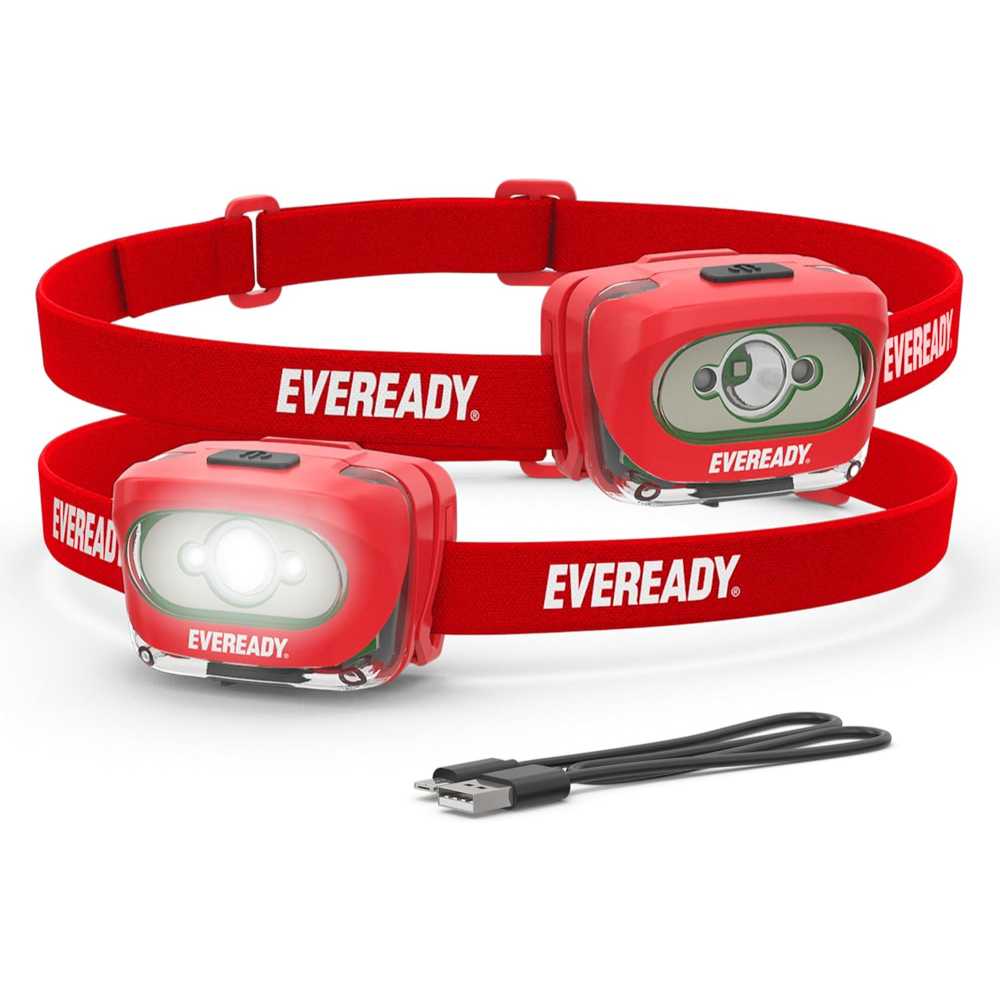 Prime Members: 2-Pack Eveready X200 Rechargeable Headlamps w/ Red Light Mode