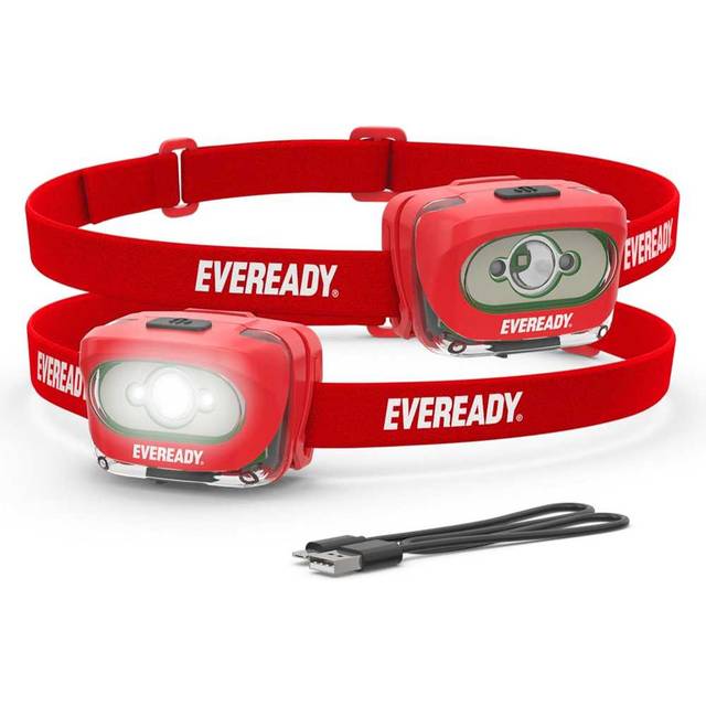 Prime Members: 2-Pack Eveready X200 Rechargeable Headlamps w/ Red Light Mode