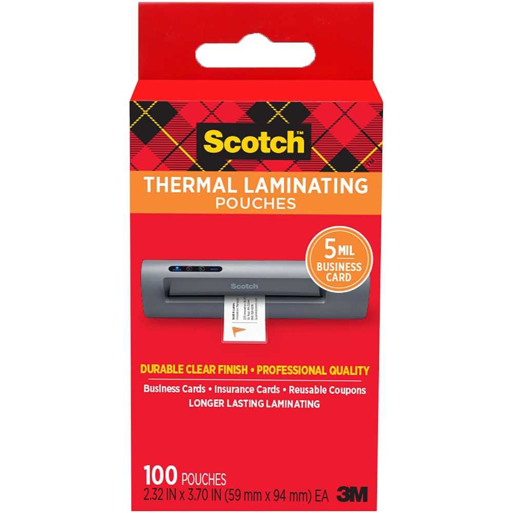 100-Pack Scotch Card-Size Thermal Laminating Pouches Card