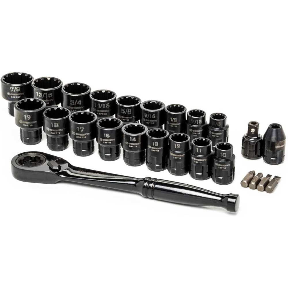 Crescent 25-Piece 3/8" Drive Pass-Thru X6 Standard Spline Mechanics Tool Set