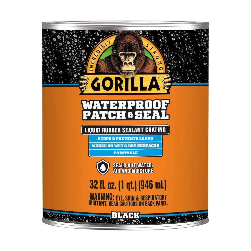 Gorilla Waterproof Patch & Seal Liquid Rubber Waterproof Sealant, 32 oz. (Black)