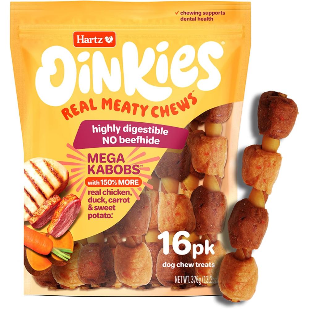 16-Pack Oinkies Mega Kabobs Natural Dog Treats