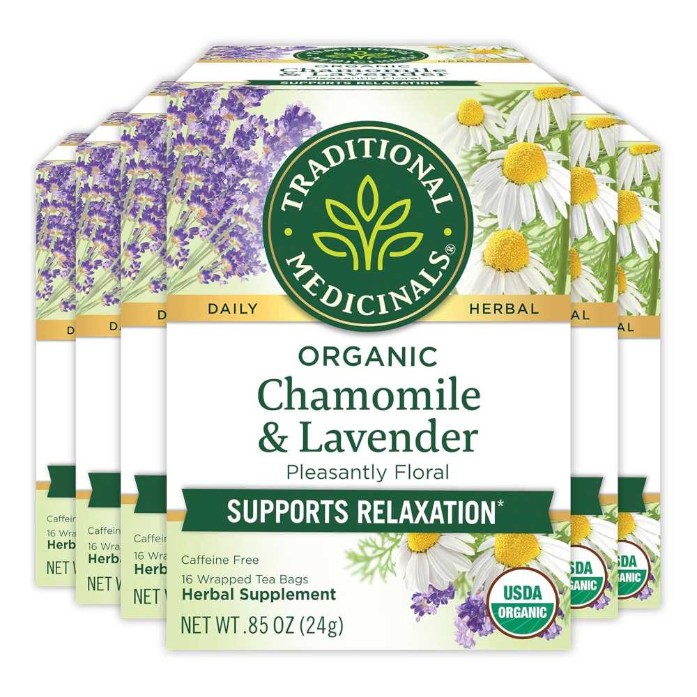 96-Pack Traditional Medicinals Organic Chamomile & Lavender Tea