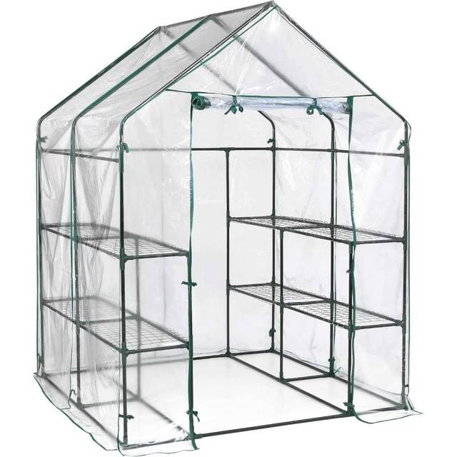 Miracle-Gro All-Season Walk-In Greenhouse w/ 8 Wire Shelves (4'8" x 4'8" x 6'5")