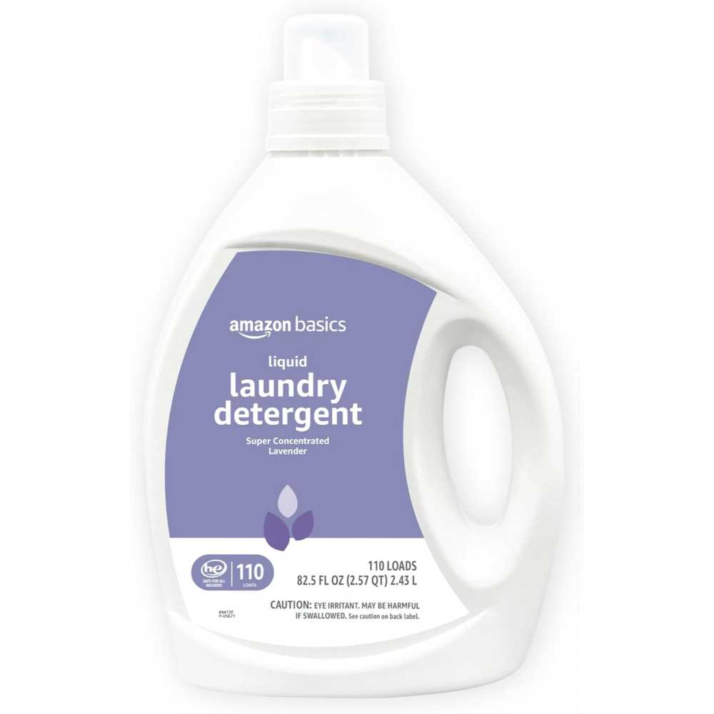 Amazon Basics Concentrated 110-Loads Liquid Laundry Detergent, 82.5 oz. (Lavender)