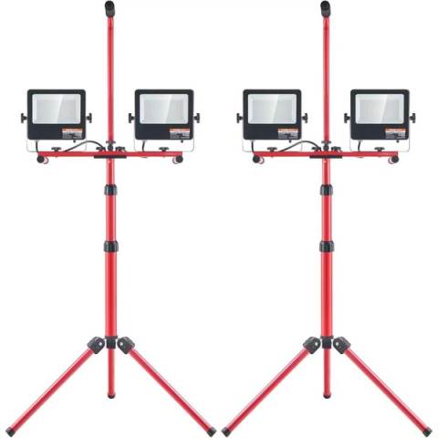 2-Pack Vevor 10,000-Lumen Dual-Head LED Work Light w/ Tripod