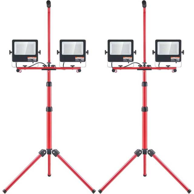 2-Pack Vevor 10,000-Lumen Dual-Head LED Work Light w/ Tripod