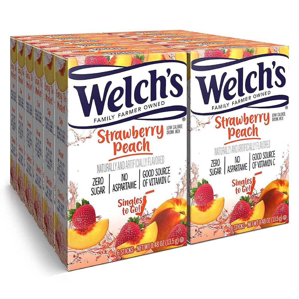 72-Packets Welch's Singles To Go Water Drink Mix (Strawberry Peach)
