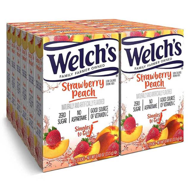 72-Packets Welch's Singles To Go Water Drink Mix (Strawberry Peach)