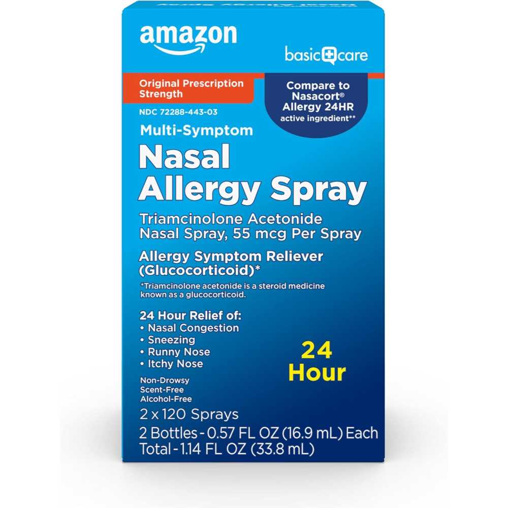 240-Sprays Amazon Basic Care Multi-Symptom Nasal Allergy Spray