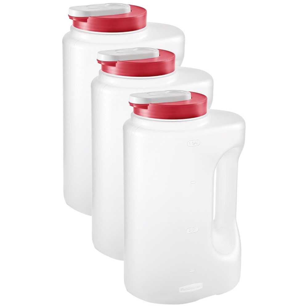 3-Pack Rubbermaid Mixermate Leak-Resistant Pitcher, 1 Gallon