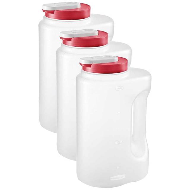 3-Pack Rubbermaid Mixermate Leak-Resistant Pitcher, 1 Gallon