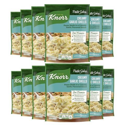 12-Pack Knorr Pasta Sides Creamy Garlic Shells, 4.4 oz.