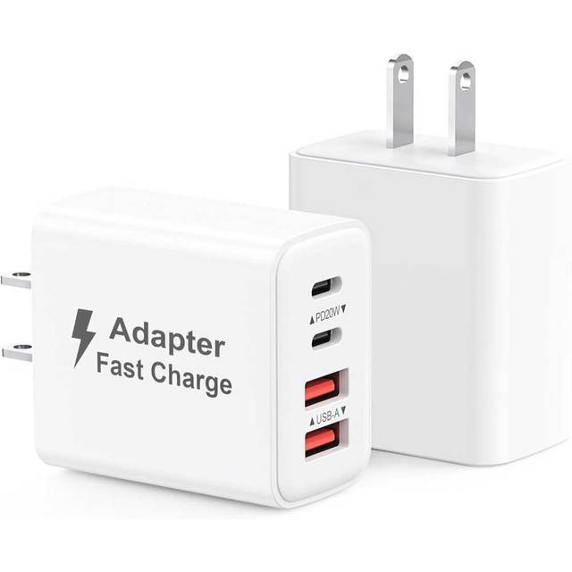 Prime Members: 2-Pack MateStar 4-Port 40W USB-C Wall Chargers