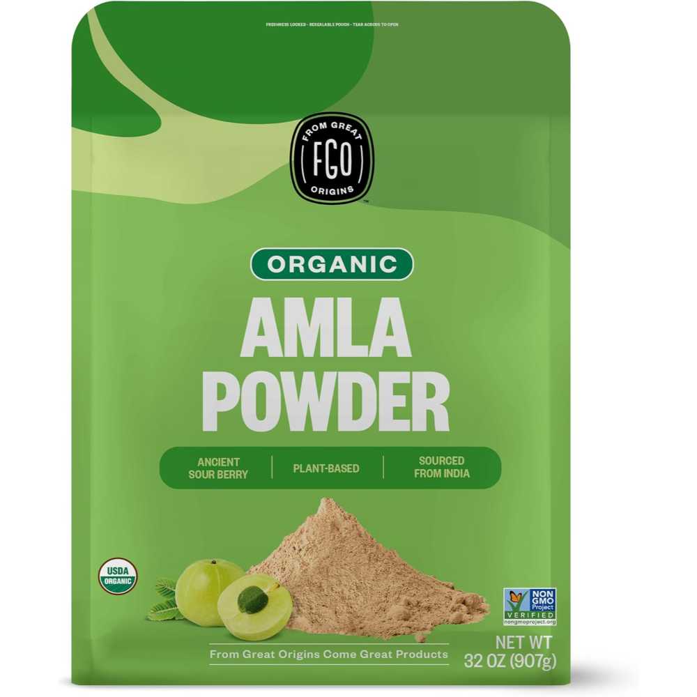 FGO Organic Amla Powder Bulk Pouch, 32 oz.