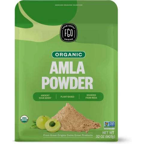 FGO Organic Amla Powder Bulk Pouch, 32 oz.