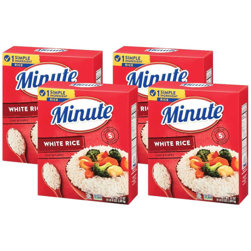 4-Pack Minute Instant White Rice, 72 oz. (15 lb. Total)
