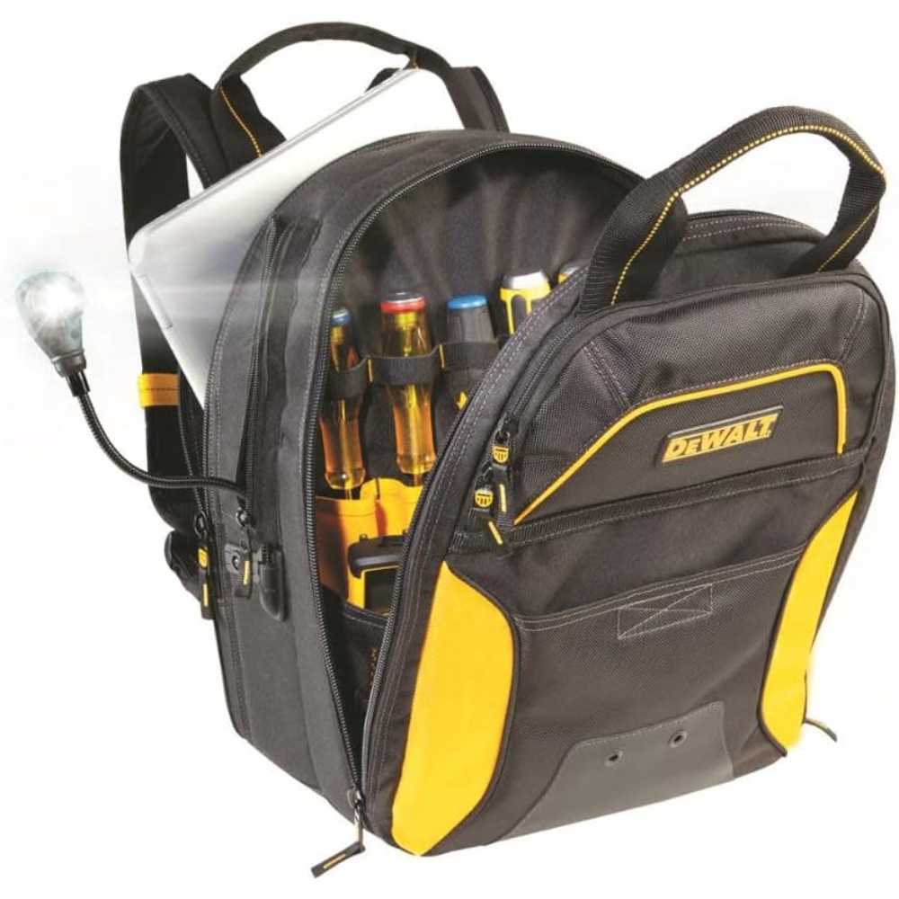 Prime Members: DEWALT 33-Pocket Charging Tool Backpack w/ LED Lighting