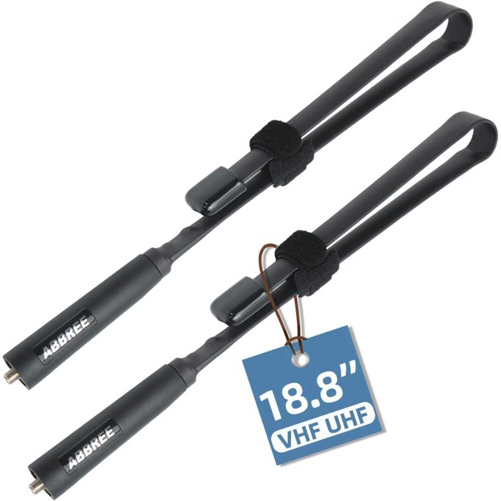2-Pack Abbree Tactical Folding 18.8" VHF/UHF Ham Radio Antenna