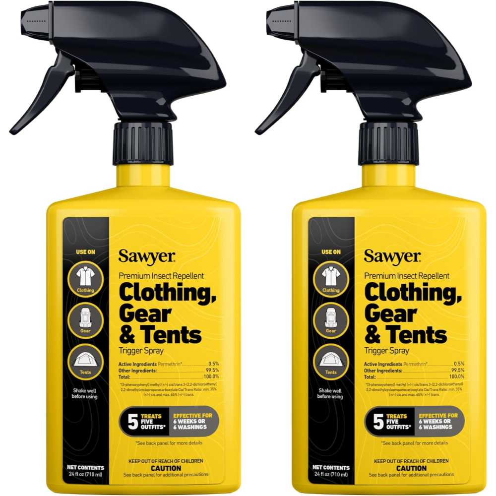 2-Pack Sawyer Permethrin Insect Repellent for Clothing, Gear & Tents, 24 oz.