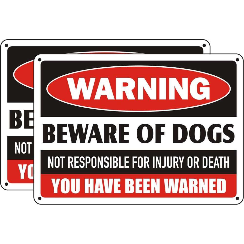 2-Pack MongFun 10" x 11.8" Aluminum Weatherproof Beware of Dog Sign