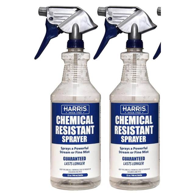 2-Pack HARRIS Chemical-Resistant Professional Spray Bottles, 32 oz.