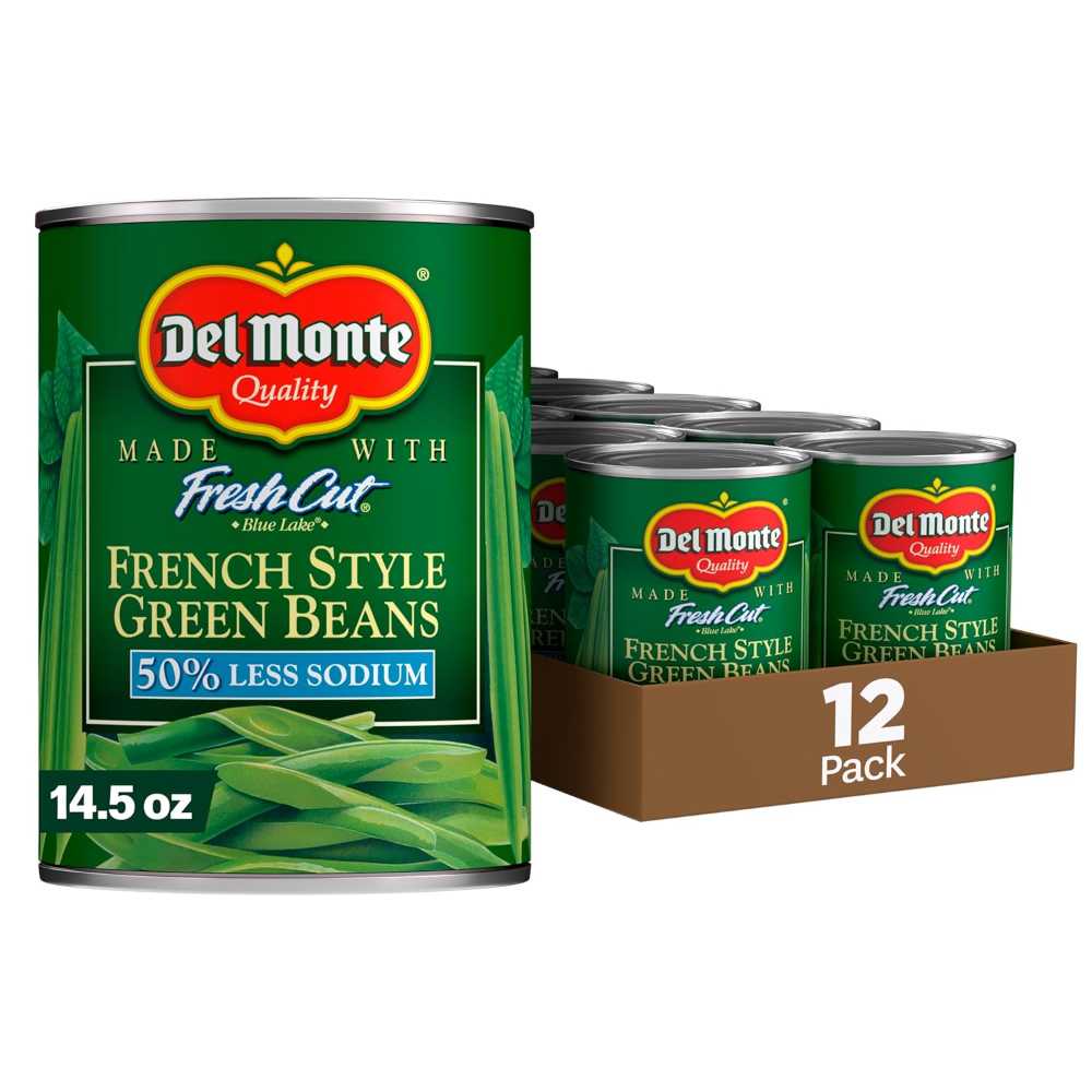 12-Pack Del Monte Blue Lake French Style Green Beans, 14.5 oz. (50% Less Sodium)