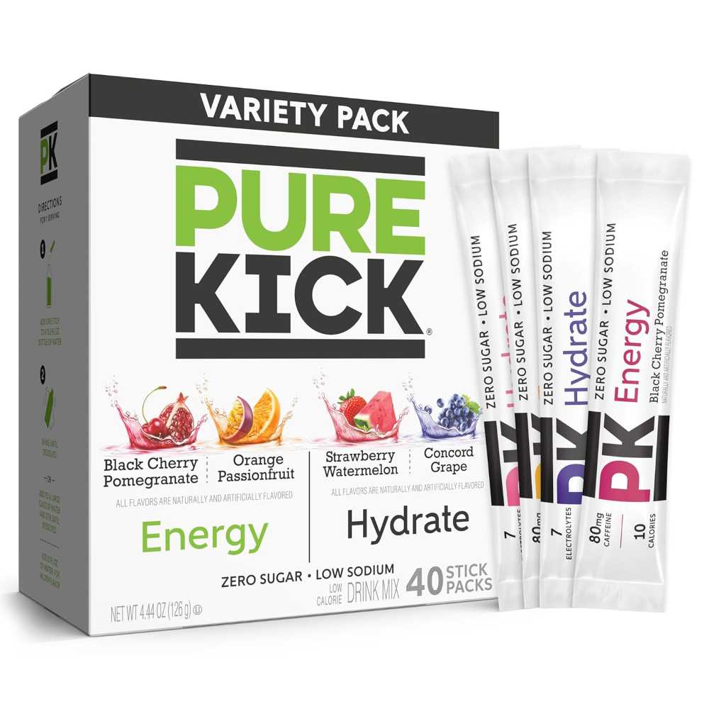 40-Pack Pure Kick Energy & Hydrate Singles To Go (Variety Pack)