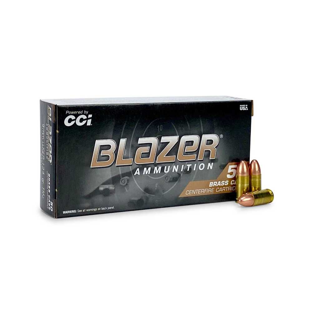 900-Rounds Blazer Brass 9mm 124 gr. FMJ (22.3 CPR)