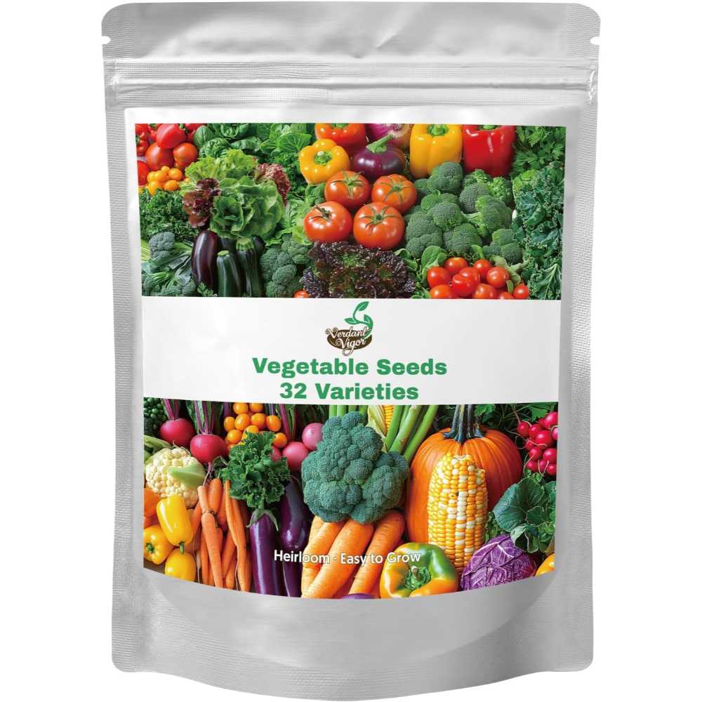 Verdant Vigor 32-Variety 8,600+ Heirloom Vegetable Seeds