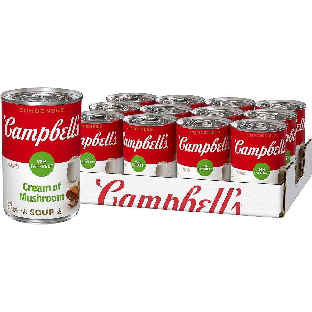 12-Pack Campbell's Condensed Cream of Mushroom Soup, 10.5 oz. (98% Fat Free)